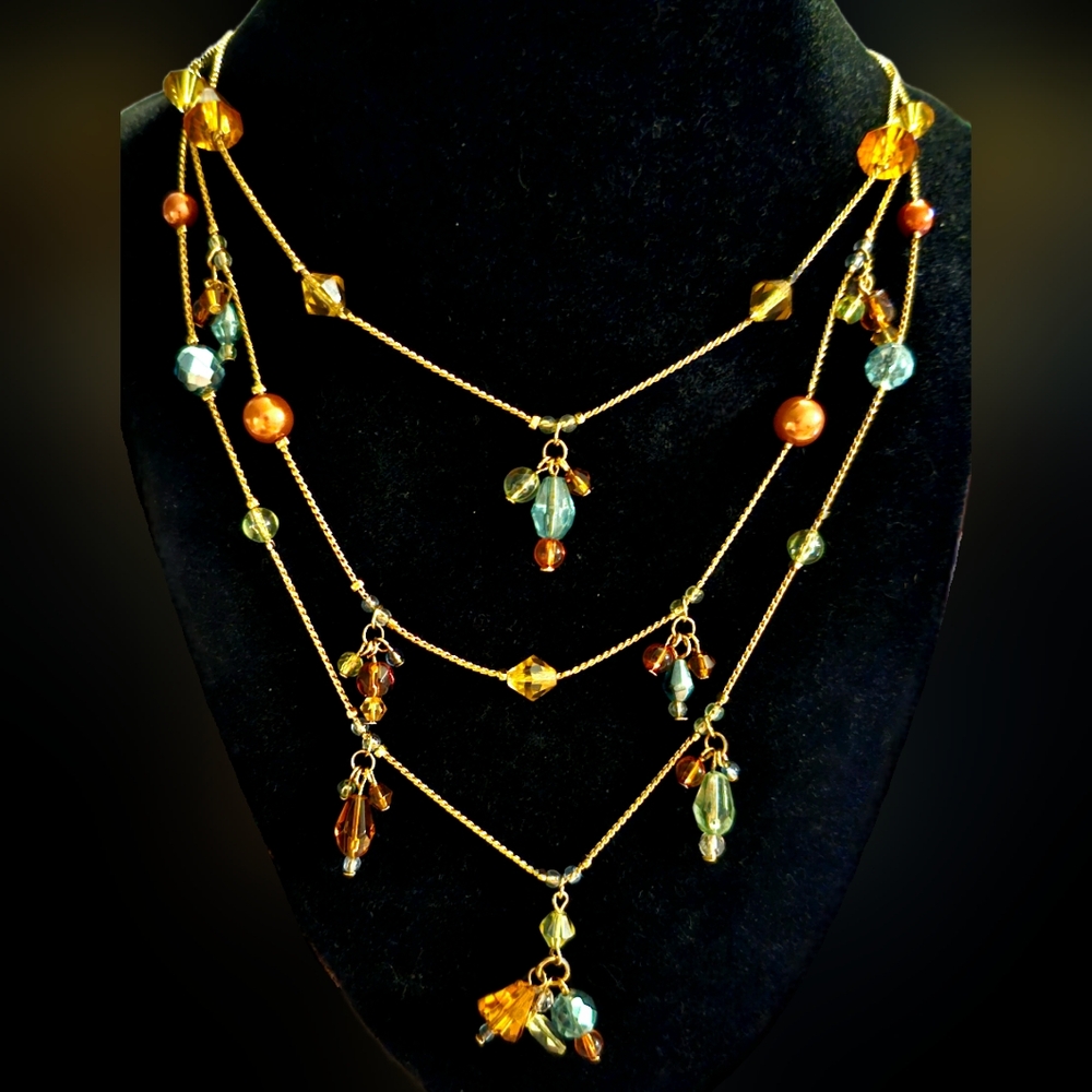 Vintage Premier Designs "Tutti Frutti" Earring & Necklace Set (in original box) - Picture 3 of 8